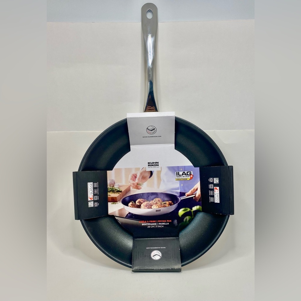 ✅ Kuhn Rikon 28 cm. / 11 inch Stainless Steel Induction ILAG Non Stick Fry Pan